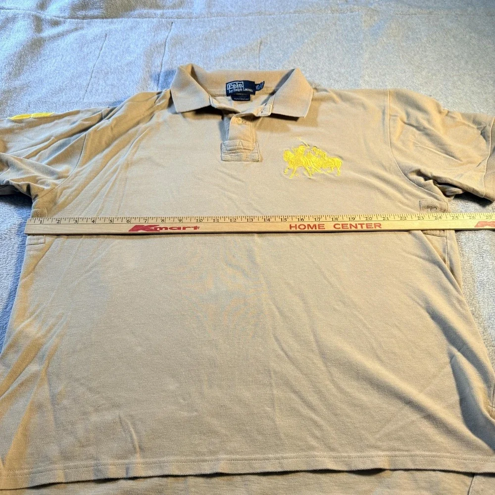 VTG Polo Ralph Lauren Polo Shirt Mens 2XL Custom Fit Double Horsemen 3 Patch USA